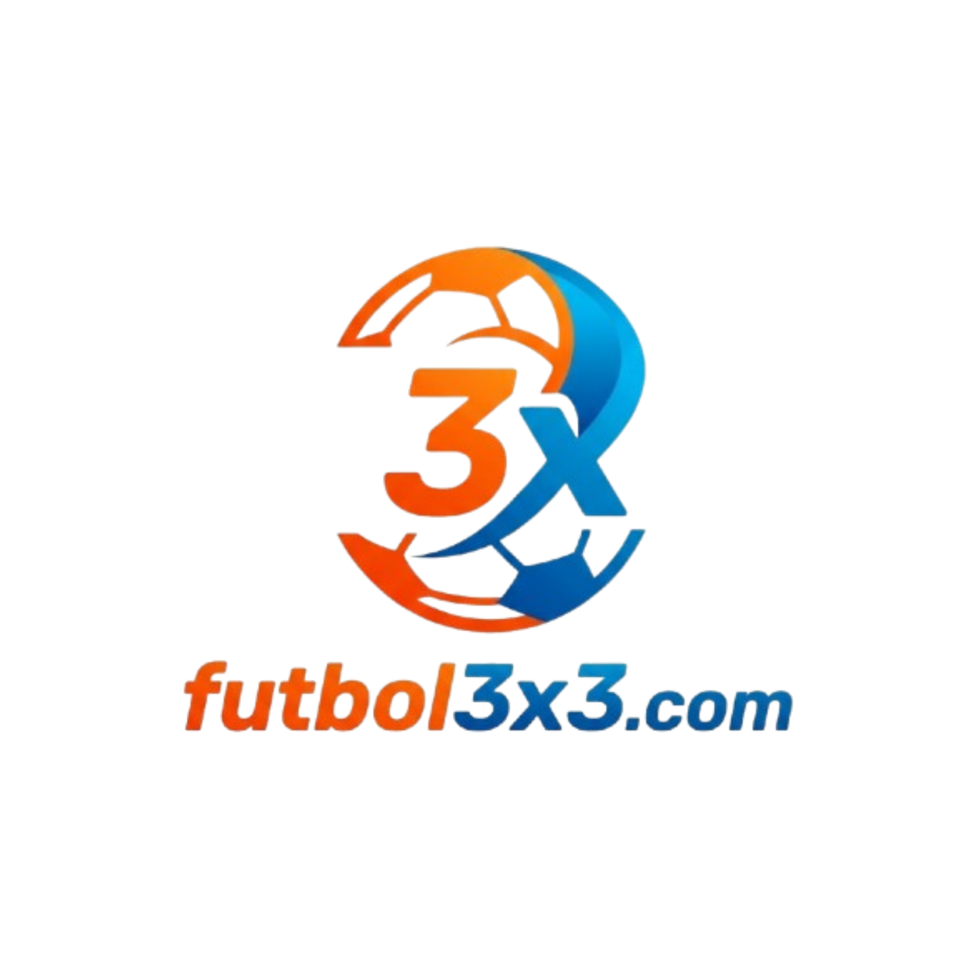"Logotipo oficial de Futbol3x3.com, la plataforma líder en torneos y actualidad de fútbol tres contra tres."