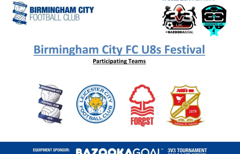 Invitación para el torneo 3v3 UK pro academy del Birmingham City FC en 2018.